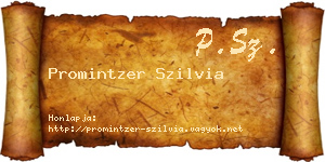 Promintzer Szilvia névjegykártya